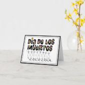 Dia De Los Muertos - Dansende Skeletten Kaart (Gele Bloem)