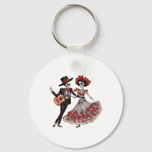 Dia de los Muertos dansende skeletten Mexicaans ko Sleutelhanger