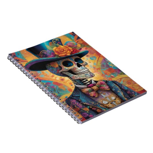 Dia de los Muertos Dapper Skelet Notitieboek (Rechterzijde)