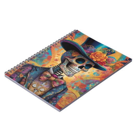 Dia de los Muertos Dapper Skelet Notitieboek (Linkerzijde)