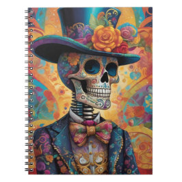 Dia de los Muertos Dapper Skelet Notitieboek
