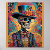 Dia de los Muertos Dapper Skelet Poster (Voorkant)