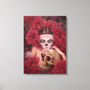 Dia de los Muertos Dark Art Canvas Print