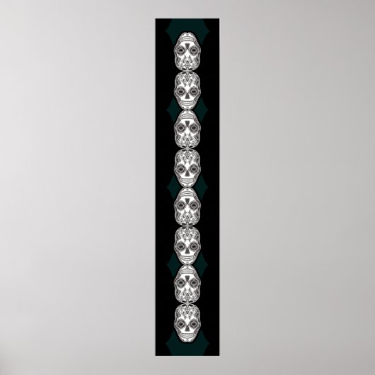 Dia de los Muertos dat Girl Skull Diamond Pattern Poster (Voorkant)