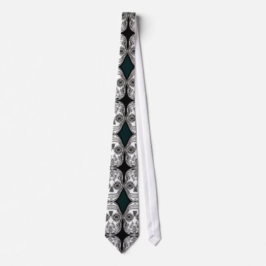Dia de los Muertos dat Girl Skull Diamond Pattern Stropdas (Voorkant)