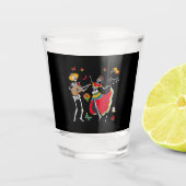 Dia De los Muertos Day Dead 2020 Skull Dancing Shot Glas (Voorkant)
