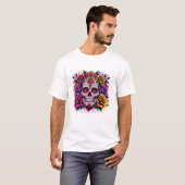 Dia De Los Muertos Day Floral T-shirt (Voorkant volledig)