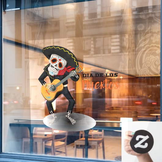 Dia de los Muertos Day of the Day Artistic Raamsticker (Cafe Raam)
