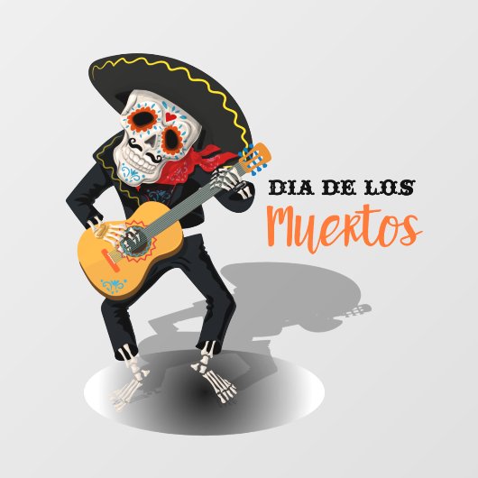 Dia de los Muertos Day of the Day Artistic Raamsticker (Vel)