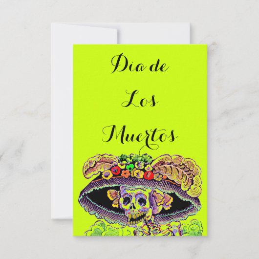 Dia de Los Muertos Day of the Dead Catrina Invites Kaart (Voorkant)