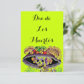 Dia de Los Muertos Day of the Dead Catrina Invites Kaart (Staand voorkant)