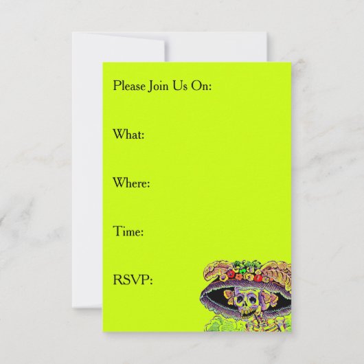 Dia de Los Muertos Day of the Dead Catrina Invites Kaart (Achterkant)