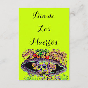 Dia de Los Muertos Day of the Dead Catrina Invites Kaart