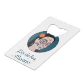 Día de Los Muertos Day of the Dead Creditkaart Flessenopener (Achterkant Gekanteld)