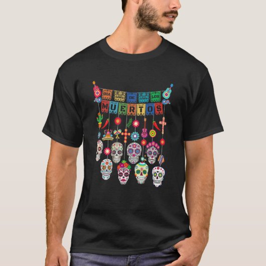 Dia De Los Muertos Day of the dead Hanging skulls T-shirt (Voorkant)