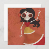 Dia de los muertos Day of the Dead Invitation Kaart (Voorkant / Achterkant)