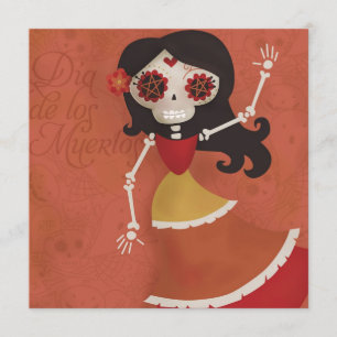 Dia de los muertos Day of the Dead Invitation Kaart