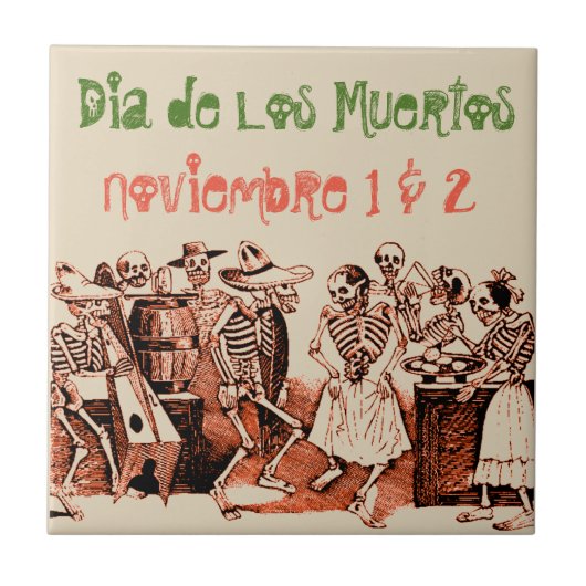 Dia de Los Muertos Day of the Dead Noviembre Tile Tegeltje (Voorkant)