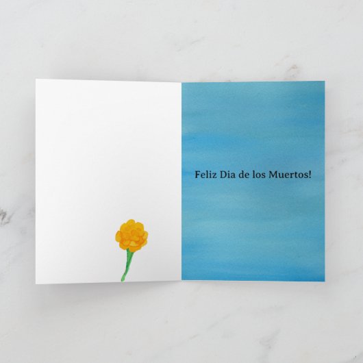 Dia de los Muertos Day of the Dead Skull Marigolds Kaart (Binnen)