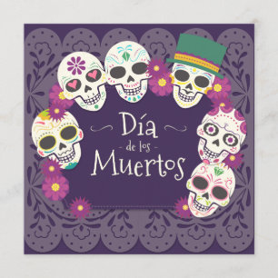 Dia de los Muertos Day of the Dead skull maskers Kaart