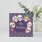Dia de los Muertos Day of the Dead skull maskers Kaart (Staand voorkant)