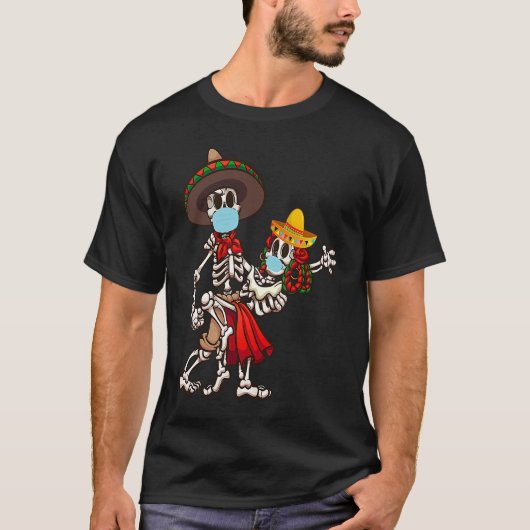Dia De los Muertos Day of the Dead Skulls Dancing T-shirt (Voorkant)
