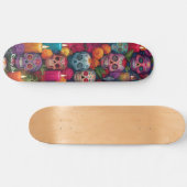 Dia de los Muertos (Day of the Dead) skulls Persoonlijk Skateboard (Horizontaal)