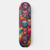 Dia de los Muertos (Day of the Dead) skulls Persoonlijk Skateboard (Voorkant)