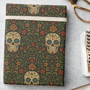 Dia de los Muertos Day of the Dead Sugar Skull Cadeaupapier