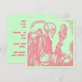 DIA DE LOS MUERTOS DAY OF THE DOAD Party INVITE Kaart (Voorkant / Achterkant)