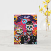 DIA DE LOS MUERTOS DE KAART VAN HET HUWELIJK (Gele Bloem)