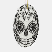 Dia de los Muertos Die Meisjesschedel Keramisch Ornament (Rechts)