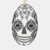 Dia de los Muertos Die Meisjesschedel Keramisch Ornament (Links)