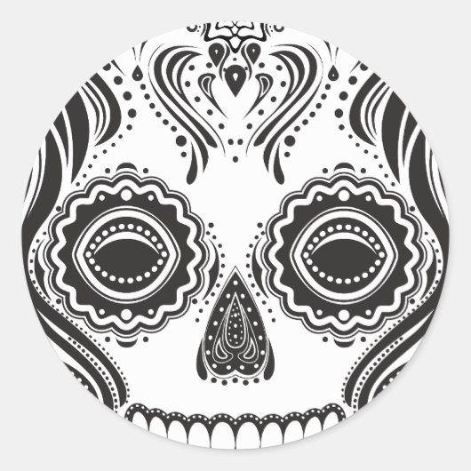 Dia de los Muertos Die Meisjesschedel Ronde Sticker (Voorkant)