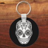 Dia de los Muertos Die Meisjesschedel Sleutelhanger (Voorkant)
