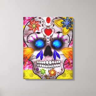 Dia de los Muertos - Dodensmasker Canvas Afdruk