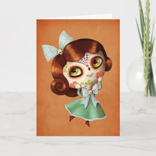 Dia de Los Muertos Doll Kaart (Voorkant)