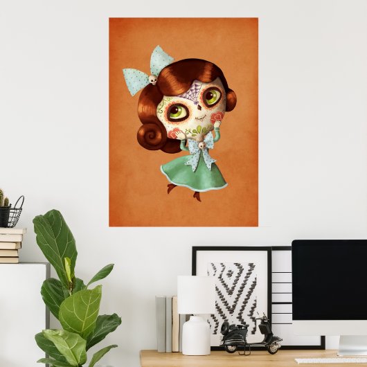 Dia de Los Muertos  Doll Poster (Thuiskantoor)