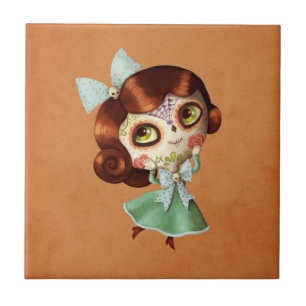 Dia de Los Muertos Doll Tegeltje