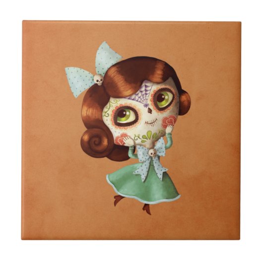 Dia de Los Muertos  Doll Tegeltje (Voorkant)
