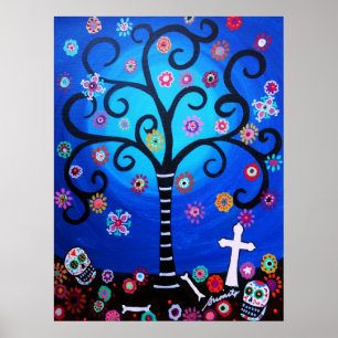 Dia de los Muertos door Prisarts Poster
