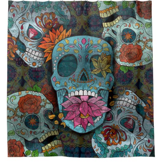Dia De Los Muertos Douchegordijn (Voorkant)