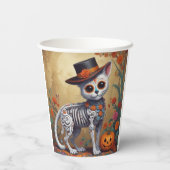 Día de Los Muertos el gato Papieren Bekers (Achterkant)