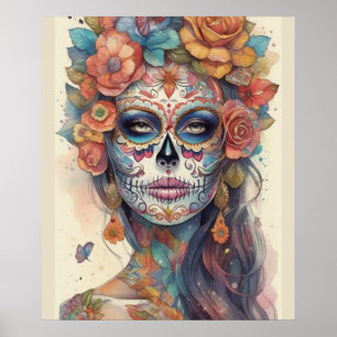 Dia de los Muertos Elegantie: Sugar Skull Make-up Poster