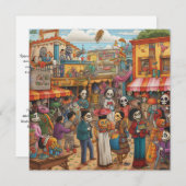 "Dia de los Muertos Fair" Kaart (Voorkant / Achterkant)