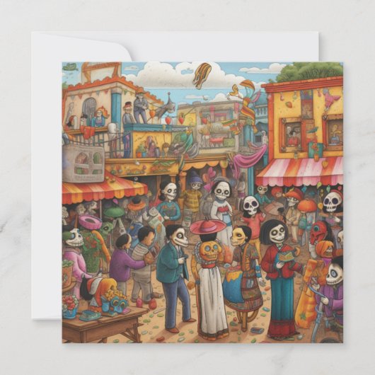 "Dia de los Muertos Fair" Kaart (Voorkant)