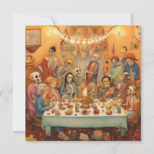 "Dia de los Muertos", Familie Herdenking Fiesta Kaart