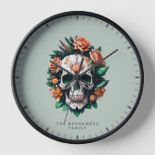 Dia de Los Muertos Family Name Clock (Voorkant)