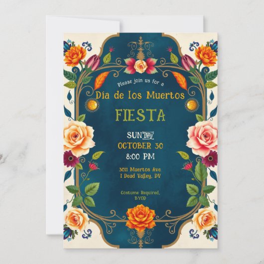 💀🎉Dia de los Muertos Feest Na het Leven Kaart (Voorkant)