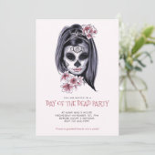 Dia De Los Muertos Feest Roze Kaart (Staand voorkant)